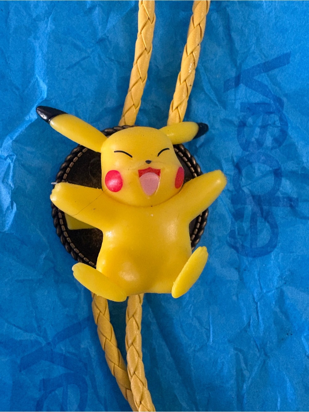 Yellow Pikachu Kids Toy Necklace - Cute Character Pendant Bolo Tie